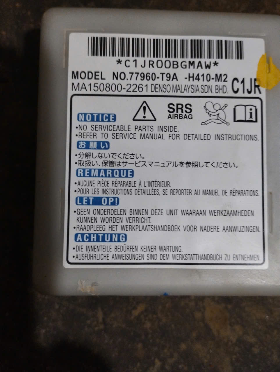 Hộp điều khiển túi khí Honda City 1.5 2018-2020 hàng bãi