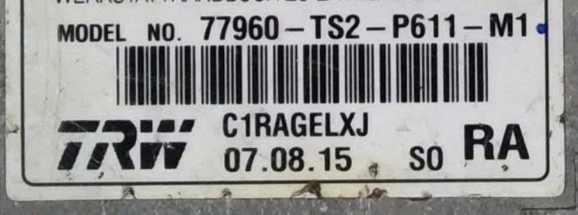 Hộp điều khiển túi khí  Honda Civic 2012- 2015 - hộp túi khí  Civic Gen 9 - hộp srs Civic 77960TS2P61 77960-TS2-P61