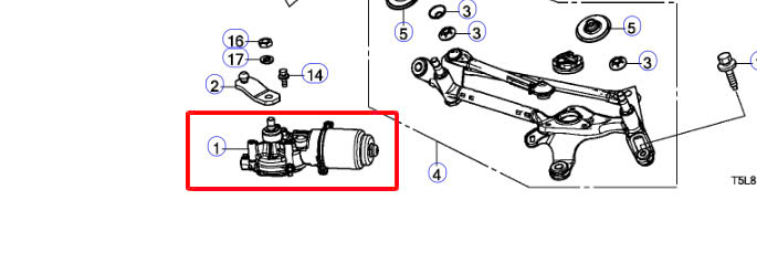 Mô tơ gạt mưa trước và mô tơ gạt mưa sau Xe Honda Jazz 2018-2022   , Mô tơ gạt mưa Jazz 76505T5LP01 76710T5SK01 76505-T5L-P01 76710-T5S-K01