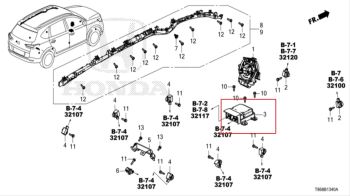 Hộp điều khiển túi khí Xe Honda Brv 2024-2026 Hộp SRS Br-V 77960T86X02 77960T86X92 77960-T86-X02 77960-T86-X92