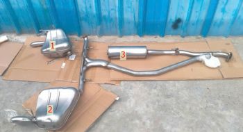 Bầu bô xe Honda civic 2016 - 2021 bản 1.5 Turbo Fc1, Ống xả Civic Gen 10, Bầu ống xả xe Honda Civic hàng bãi 18210TEDT02 18305TEDT02 18307TEDT04 18210-TED-T02 18305-TED-T02 18307-TED-T04