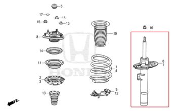 Giảm xóc trước Civic 2022 - 2026 Giảm xóc Civic Gen 11 bên trái và phải Lh Rh, Phuộc nhún Civic eHev hybrid 2025 51611T24T13 51621T24T13 51611-T24-T13 51621-T24-T13